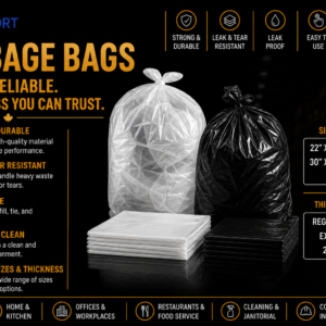 Garbage Bags - Regular- Black, White, Clear