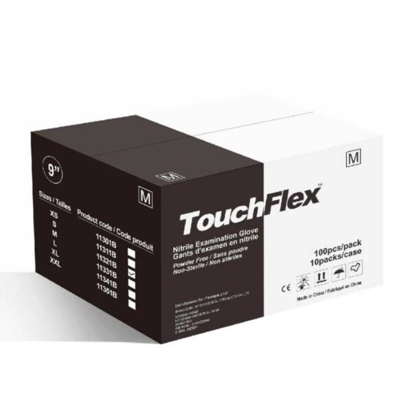 Nitrile Gloves 4.5 Mil Blue/Black - Touchflex - Image 3