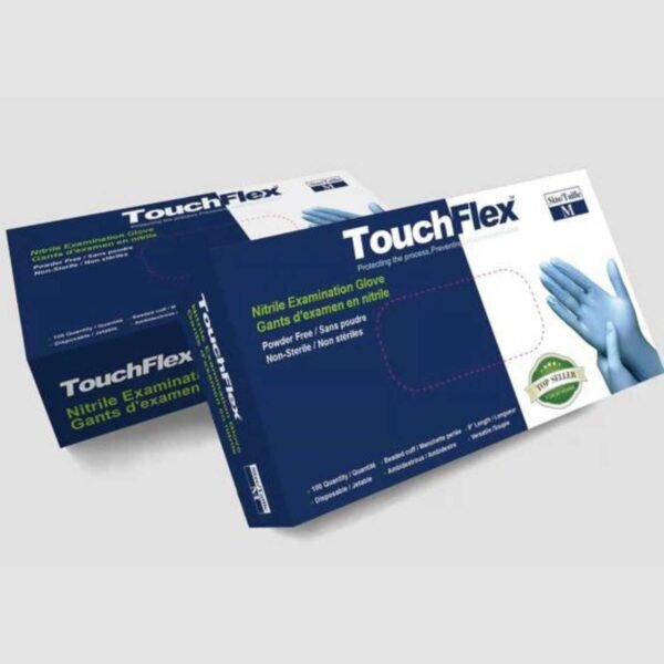 Nitrile Gloves 4.5 Mil Blue/Black - Touchflex - Image 2