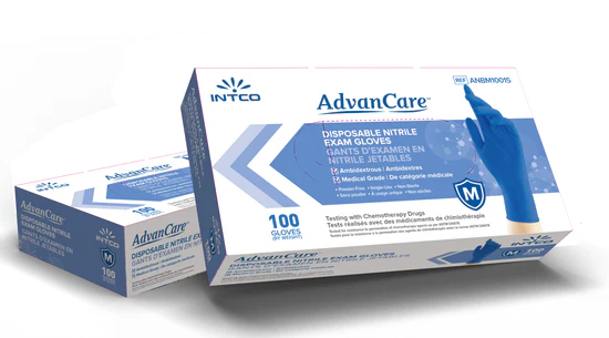 Advancare blue nitrle gloves case