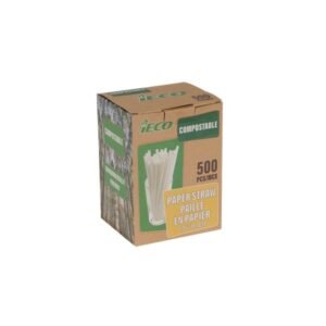 iECO 7.75" Paper Straws - 6 Packs of 500  - Disposables, Restaurant Packaging and Take-Out Supplies - Canadian Distribution - Ships Free Within Canada on Orders Above CAD $199