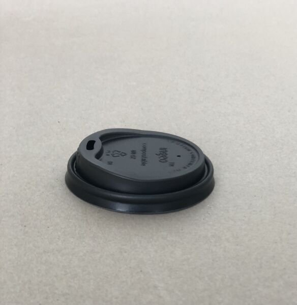 Sip Black PLA Compostable Hot Cup Lid - 8/10-20 oz - 1000cs BPI - Disposable Take Away Food Packaging - Canadian Distribution 1 Sip Black PLA Compostable Hot Cup Lid - 8/10-20 oz - 1000cs BPI - Disposable Take Away Food Packaging - Canadian Distribution