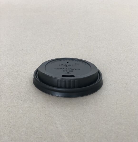 Sip Black PLA Compostable Hot Cup Lid - 8/10-20 oz - 1000cs BPI - Disposable Take Away Food Packaging - Canadian Distribution 2 Sip Black PLA Compostable Hot Cup Lid - 8/10-20 oz - 1000cs BPI - Disposable Take Away Food Packaging - Canadian Distribution - Image 2